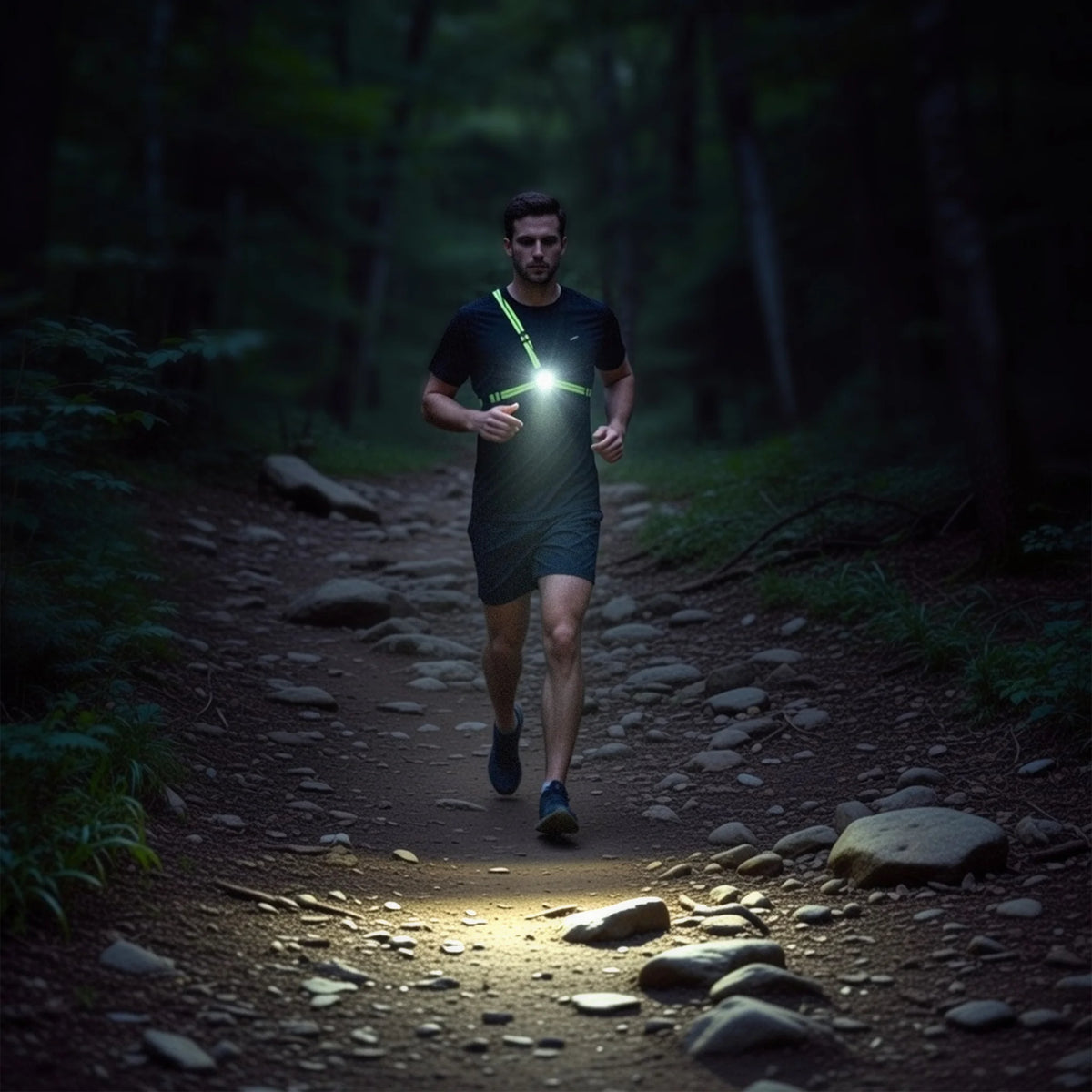 Reflex Chest Light trail running at night