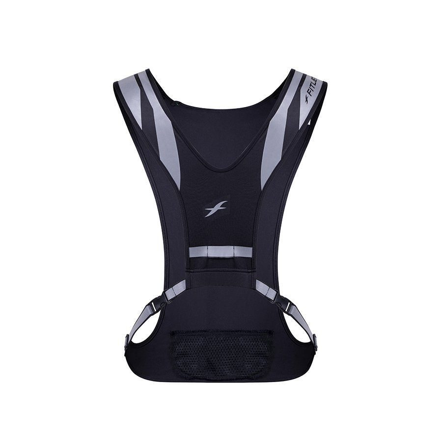 reflective running vest black