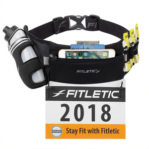 hydration running belt with water bottle and gel loops for marathons